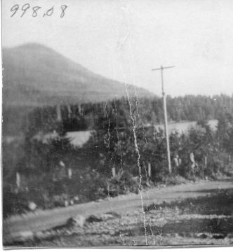 Ucluelet Historical Society Image of Electrical Pole on Unidentified Gravel Road above Ucluelet Harbour